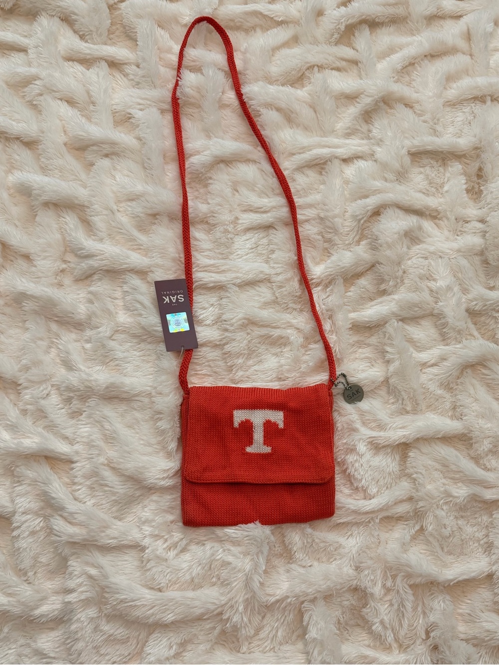 Vintage The Sak Tennessee Vols Orange Crochet Crossbody Bag NWT Y2K Boho